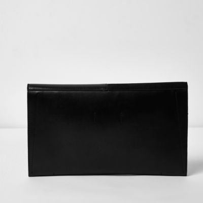Black panel envelope clutch bag